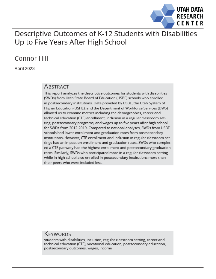 Descriptive Outcomes of K-12 Students with Disabilities up to Five Years After High School report cover